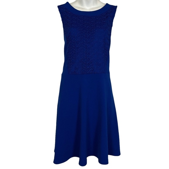 Apt. 9 Dresses & Skirts - Apt 9 Womens Cobalt Blue Skater Lace Crochet Bodice Fit & Flare Circle Dress XL
